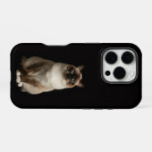 Coque iPhone 16 Pro Noir 4 Luxe iPhone 16 Pro, Chat Birman (Verso Horizontal)