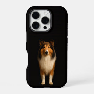 Coque iPhone 16 Pro Noir 4 Luxe iPhone 16 Pro, Chien Collie Loyal
