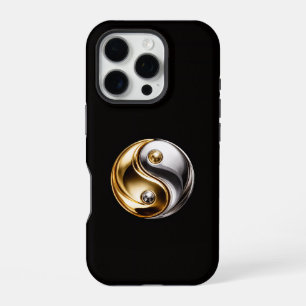 Coque iPhone 16 Pro Noir 4 Luxe iPhone 16 Pro, Harmonie Yin Yang