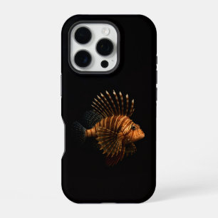 Coque iPhone 16 Pro Noir 4 Luxe iPhone 16 Pro, Poisson-lion rouge