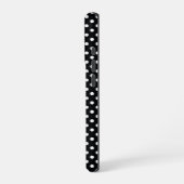 Coque iPhone 16 Pro Noir avec des pois blancs (Côté gauche)