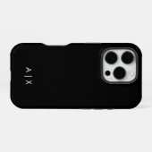 Coque iPhone 16 Pro Nom de couple simple monogrammé (Verso Horizontal)