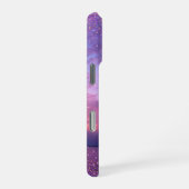 Coque iPhone 16 Pro Nom de Crépuscule Océan Pourpre Script Confettis (Côté droit)