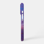 Coque iPhone 16 Pro Nom de Crépuscule Océan Pourpre Script Confettis (Côté gauche)