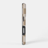 Coque iPhone 16 Pro Nom de script Taupe Beige Checkers (Côté droit)