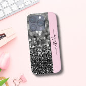 Coque iPhone 16 Pro Nom ÉDITABLE Parties scintillant Bokeh graphite &