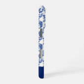 Coque iPhone 16 Pro Nom Monogramme Chinoiserie Bleue (Côté droit)