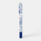 Coque iPhone 16 Pro Nom Monogramme Chinoiserie Bleue (Côté gauche)