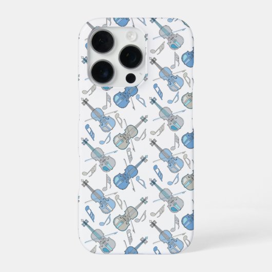 Coque iPhone 16 Pro Notes de musique de violon (Verso)