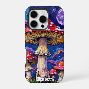 Coque iPhone 16 Pro  "Nuit Champignon Psychédélique