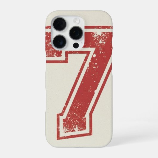 Coque iPhone 16 Pro numéro sept chanceux (Verso)