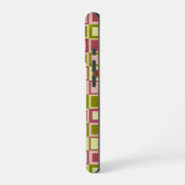 Coque iPhone 16 Pro Olive et Rose Carré Motif (Côté gauche)