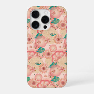 Coque iPhone 16 Pro Ornement Floral Élégant Printemps Jardin de Pêcher