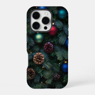 Coque iPhone 16 Pro Ornements de sapin de Noël élégants classiques