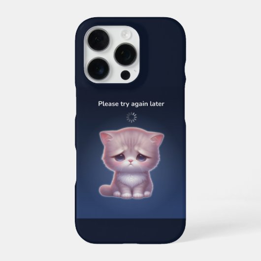 Coque iPhone 16 Pro Overthinking Cat Phone Case – Cute Aesthetic (Verso)