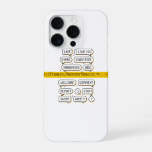 Coque iPhone 16 Pro Pack de bulles de parole Pixel – Phrases de médias
