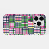Coque iPhone 16 Pro Paie été rose Madras Patchwork (Verso Horizontal)