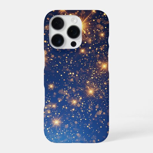 Coque iPhone 16 Pro Paillettes dorées et scintillements (Verso)