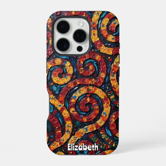 Coque iPhone 16 Pro Paisley Psychedelique (Verso)