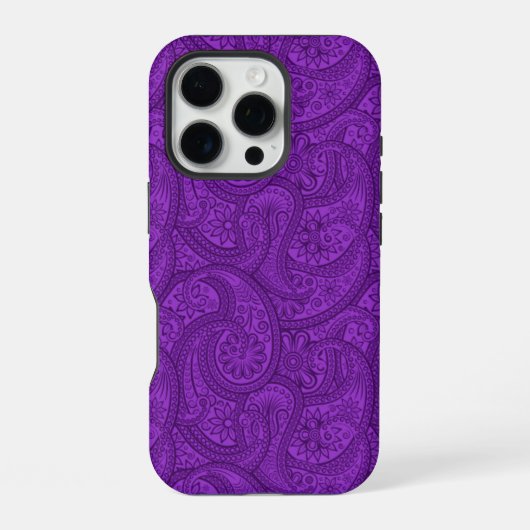 Coque iPhone 16 Pro Paisley Violet (Verso)