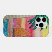 Coque iPhone 16 Pro Palm Tree and Sailboat (Verso Horizontal)