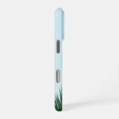 Coque iPhone 16 Pro Palmier Tropical Vert sur Fond Bleu Clair (Côté droit)