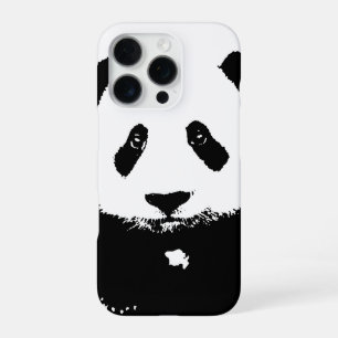 Coque iPhone 16 Pro Panda noir et blanc