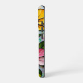 Coque iPhone 16 Pro Panneau de fleurs en verre coloré vibrant (Côté gauche)
