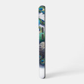 Coque iPhone 16 Pro Paon Monogrammé Élégant (Côté gauche)