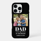 Coque iPhone 16 Pro Papa Année d'établissement Nom Nombre Photo Police (Verso)