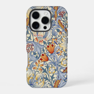 Coque iPhone 16 Pro Papier peint victorien William Morris Gold Lily