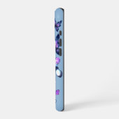 Coque iPhone 16 Pro Papillons de scintillement cosmique bleu (Côté gauche)