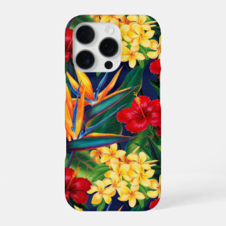Coque iPhone 16 Pro Paradis tropical Floral Hawaï vertical