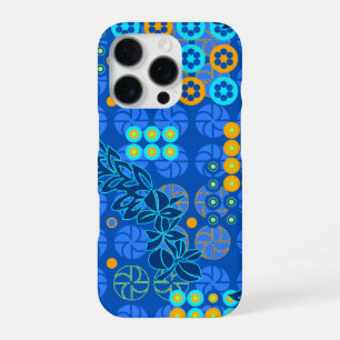 Coque iPhone 16 Pro Parc Goldengate Vintage Psychedélique Floral Royal
