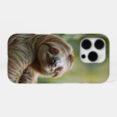 Coque iPhone 16 Pro Paresseux heureux (Verso Horizontal)
