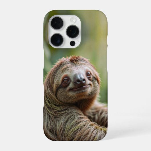 Coque iPhone 16 Pro Paresseux heureux (Verso)