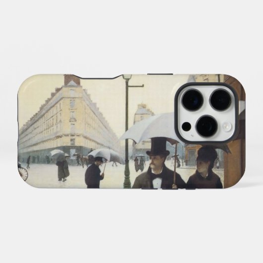 Coque iPhone 16 Pro Paris Street Rainy Day (Verso Horizontal)