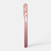 Coque iPhone 16 Pro Parties scintillant rose Gold Blush Votre Nom coqu (Côté gauche)