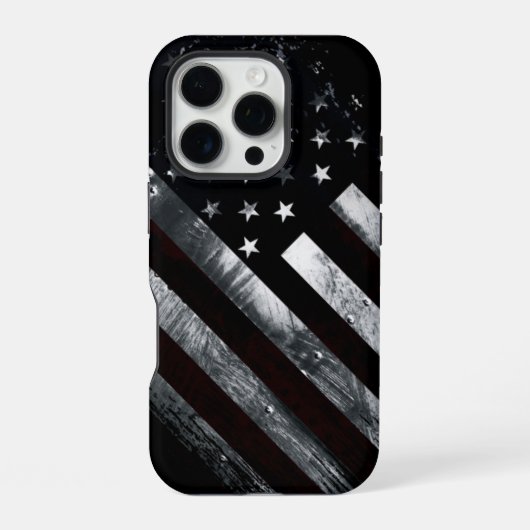 Coque iPhone 16 Pro Patriotic Industrial American Flag (Verso)