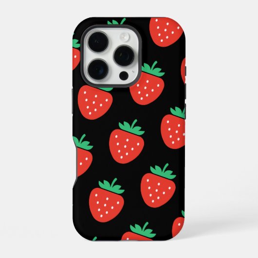 Coque iPhone 16 Pro pattern strawberries (Verso)