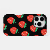 Coque iPhone 16 Pro pattern strawberries (Verso Horizontal)