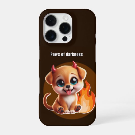 Coque iPhone 16 Pro Paws of Darkness Fire Dog Phone Case – Glowing (Verso)