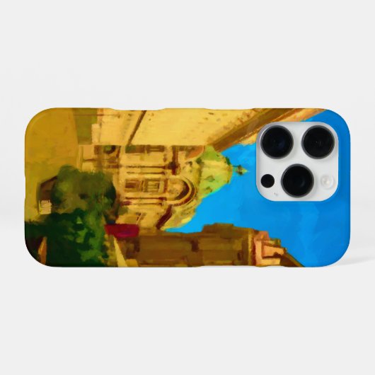 Coque iPhone 16 Pro Peinture numérique de Bucarest (Verso Horizontal)