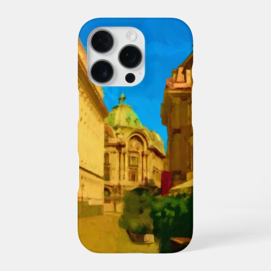 Coque iPhone 16 Pro Peinture numérique de Bucarest (Verso)