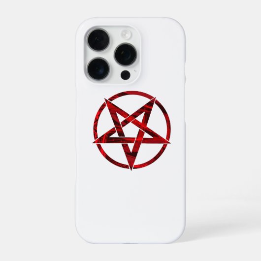 Coque iPhone 16 Pro Pentagramme du Diable Rouge (Verso)