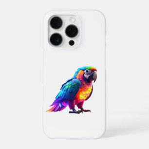 Coque iPhone 16 Pro Perroquet Arc-en-Ciel Lumineux