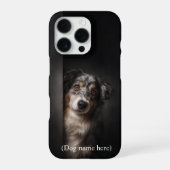 Coque iPhone 16 Pro Personalized Australian Shepherd Portrait iPhone C (Verso)