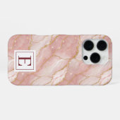 Coque iPhone 16 Pro Personalized Monogram Rose Quartz Gold (Verso Horizontal)