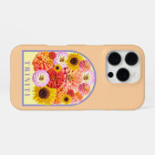 Coque iPhone 16 Pro  Personalized Name Arch Floral  (Verso Horizontal)