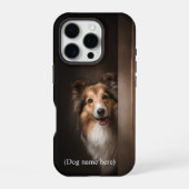 Coque iPhone 16 Pro Personalized Sable Sheltie Portrait (Verso)